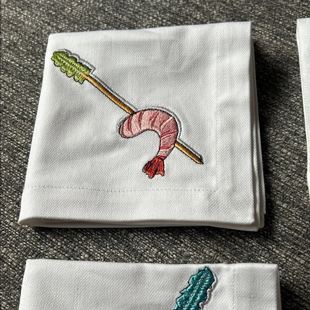 Set of 6 Tidbits Cocktail Napkins